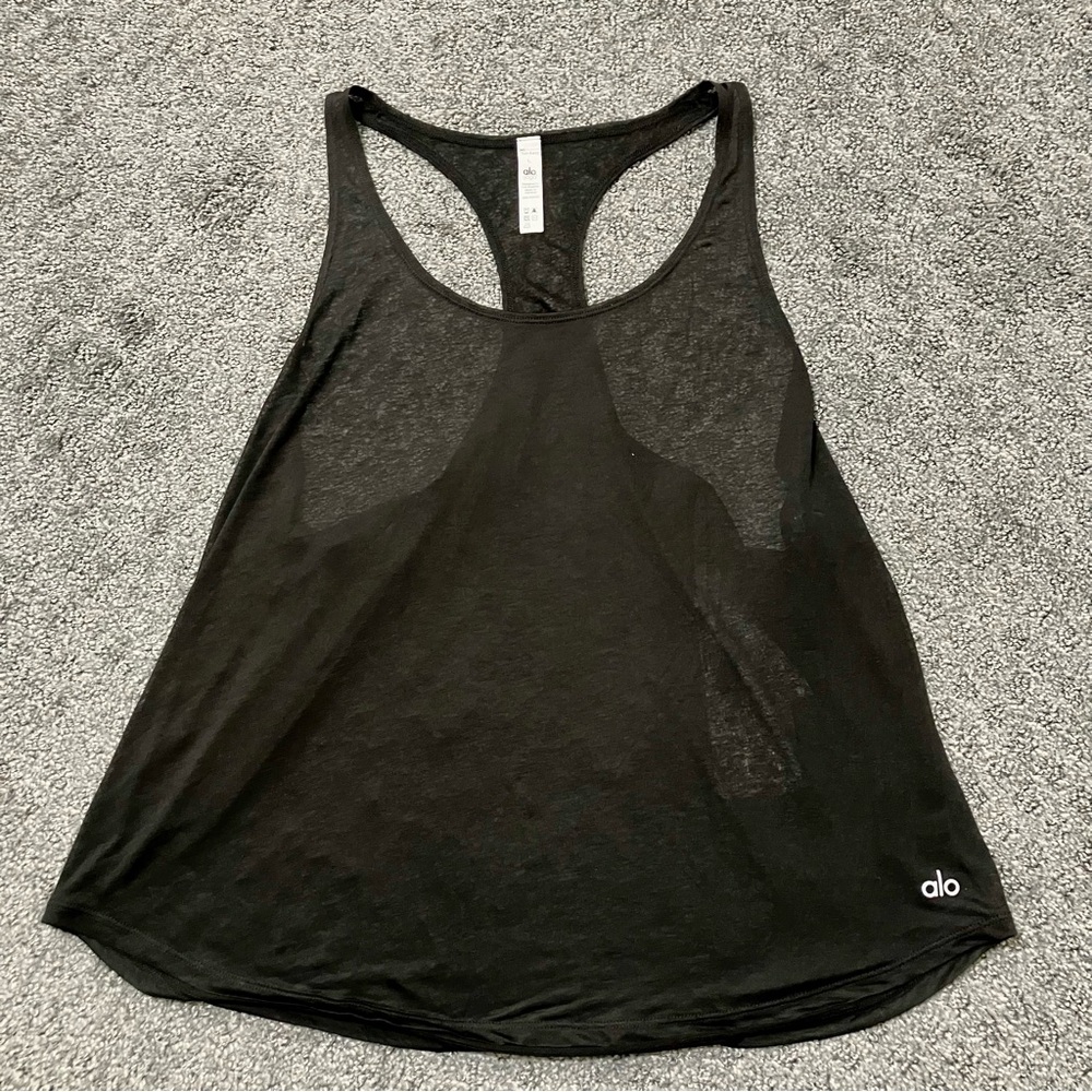 ALO Yoga Arrow Tank Top - Black, Racerback